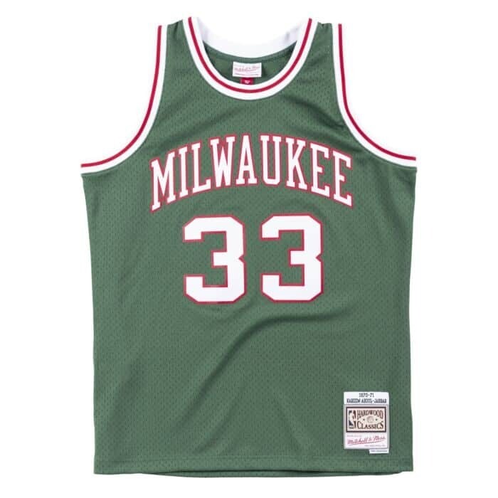 Milwaukee Bucks Kareem Abdul-Jabbar 1970-71 Men's Green Mitchell & Ness Swingman Jersey