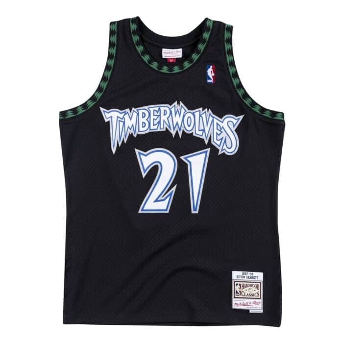 Minnesota Timberwolves Kevin Garnett 1997-98 Men's Black Mitchell & Ness Swingman Jersey