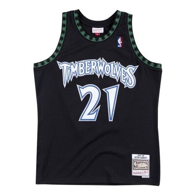 Minnesota Timberwolves Kevin Garnett 1997-98 Men's Black Mitchell & Ness Swingman Jersey