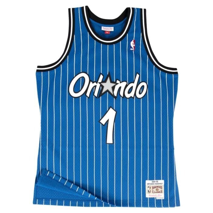 Orlando Magic Anfernee Hardaway 1994-95 Men's Blue Pinstripe Mitchell & Ness Swingman Jersey