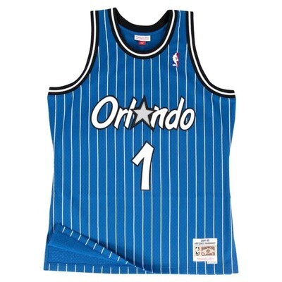 Orlando Magic Anfernee Hardaway 1994-95 Men's Blue Pinstripe Mitchell & Ness Swingman Jersey