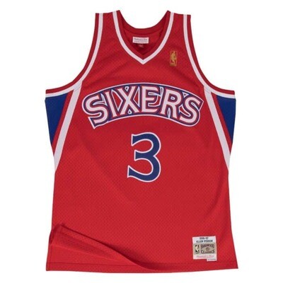 Philadelphia 76ers Allen Iverson 1996-97 Men's Red Mitchell & Ness Swingman Jersey