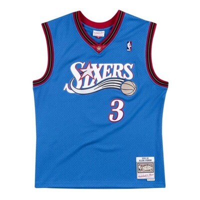 Philadelphia 76ers Allen Iverson 1999-00 Men's Blue Mitchell & Ness Swingman Jersey Philadelphia 76ers Allen Iverson 1999-00 Men's Blue Mitchell & Ness Swingman Jersey