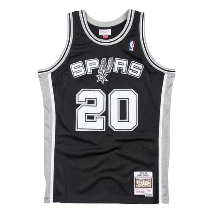 San Antonio Spurs Manu Ginobili 2002-03 Men's Black Mitchell & Ness Swingman Jersey San Antonio Spurs Manu Ginobili 2002-03 Men's Black Mitchell & Ness Swingman Jersey