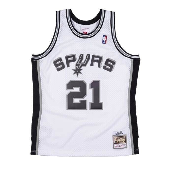San Antonio Spurs Tim Duncan 1998-99 Men's White Mitchell & Ness Swingman Jersey