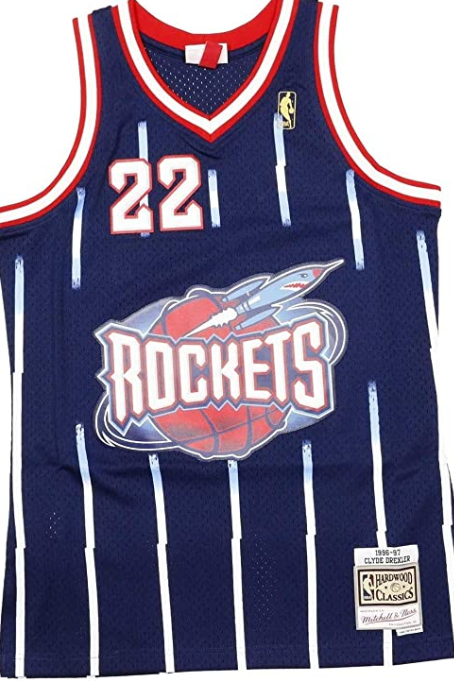 Houston Rockets Clyde Drexler 1996-97 Men's Navy Mitchell & Ness Swingman Jersey Houston Rockets Clyde Drexler 1996-97 Men's Navy Mitchell & Ness Swingman Jersey