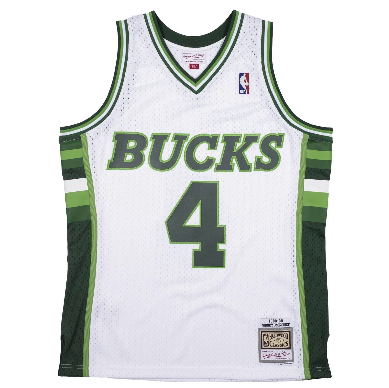 Milwaukee Bucks Sidney Moncrief 1988-89 Men's White Mitchell & Ness Swingman Jersey