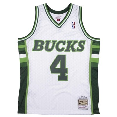 Milwaukee Bucks Sidney Moncrief 1988-89 Men's White Mitchell & Ness Swingman Jersey Milwaukee Bucks Sidney Moncrief 1988-89 Men's White Mitchell & Ness Swingman Jersey