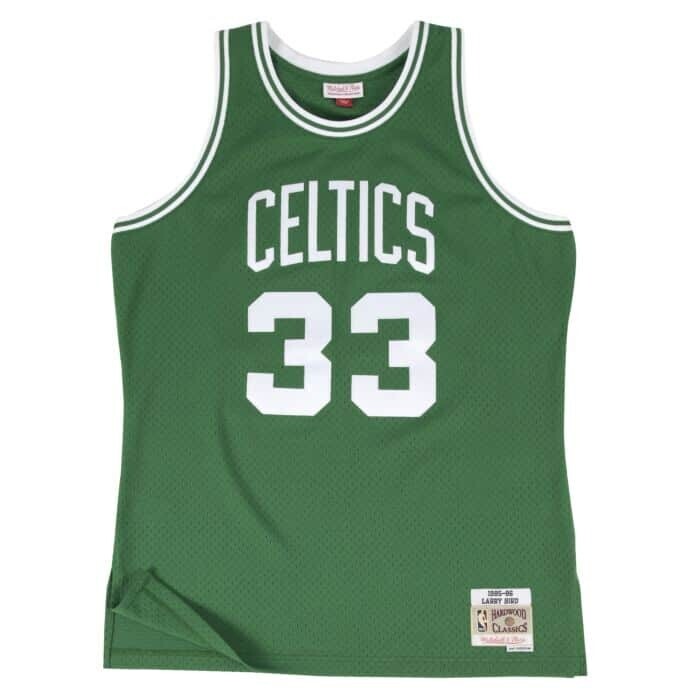 Boston Celtics Larry Bird 1985-86 Men's Green Mitchell & Ness Swingman Jersey