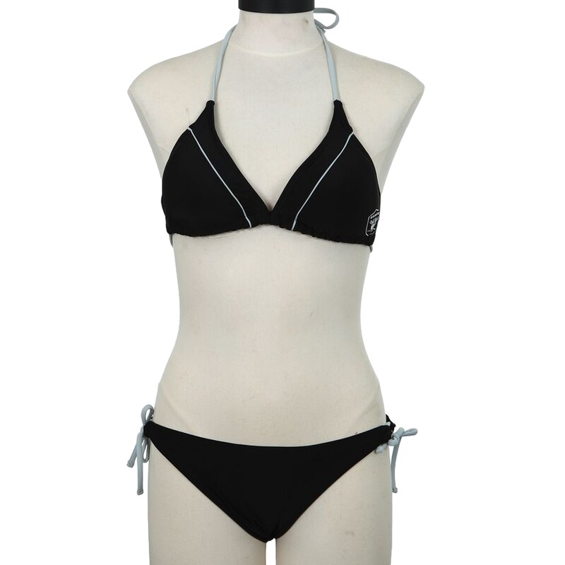 Las Vegas Raiders Women's Black and Silver Bikini Set Las Vegas Raiders Women's Black and Silver Bikini Set