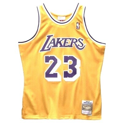 Los Angeles Lakers Cedric Ceballos 1994-95 Men's Yellow Mitchell & Ness Swingman Jersey