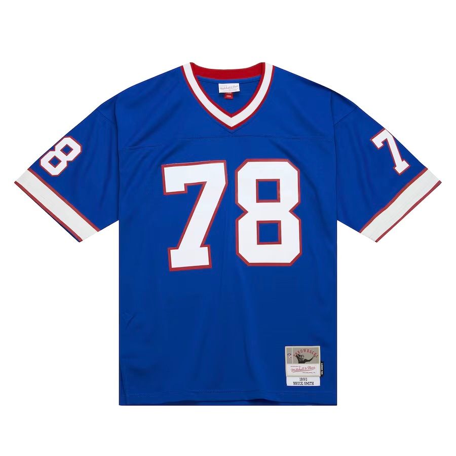 Buffalo Bills Bruce Smith 1990 Royal Blue Mitchell & Ness Men's Legacy Jersey Buffalo Bills Bruce Smith 1990 Royal Blue Mitchell & Ness Men's Legacy Jersey