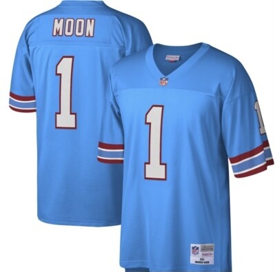 Houston Oilers Warren Moon 1993 Baby Blue Men’s Mitchell & Ness Legacy Jersey Houston Oilers Warren Moon 1993 Baby Blue Men’s Mitchell & Ness Legacy Jersey