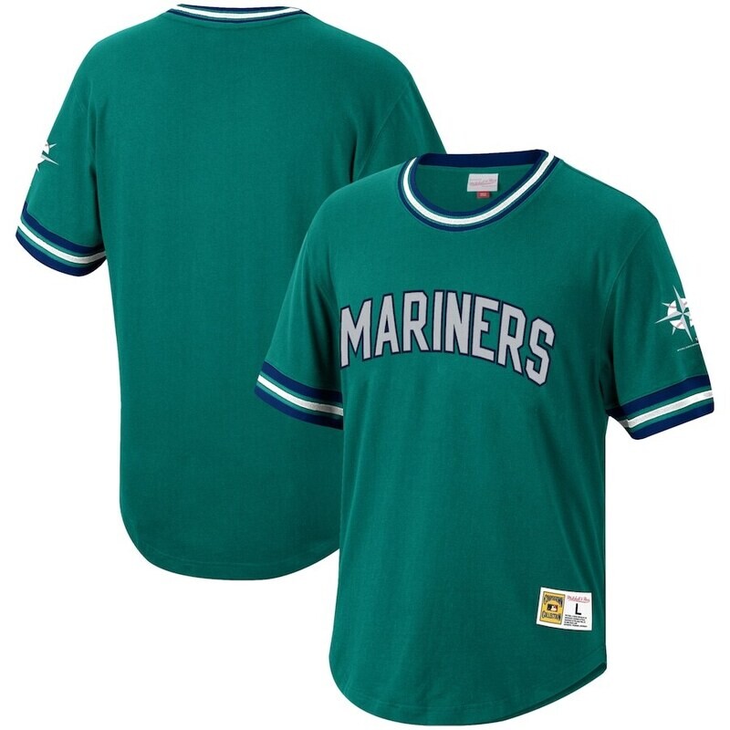 Seattle Mariners Men's Cooperstown Collection Wild Pitch Mitchell & Ness Jersey Shirt