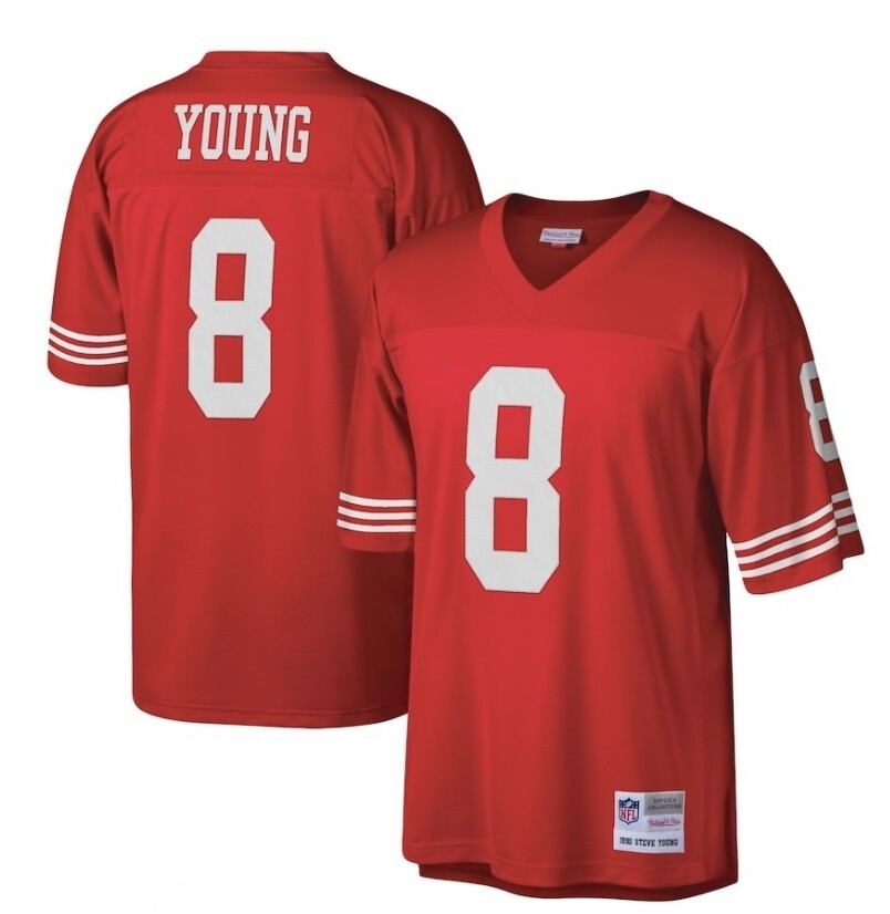 San Francisco 49ers Steve Young 1990 Red Mitchell & Ness Men's Legacy Jersey