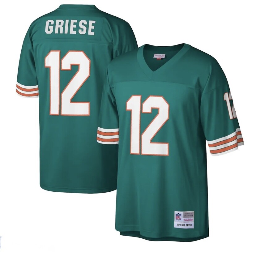 Miami Dolphins Bob Griese 1972 Aqua Mitchell & Ness Men's Legacy Jersey