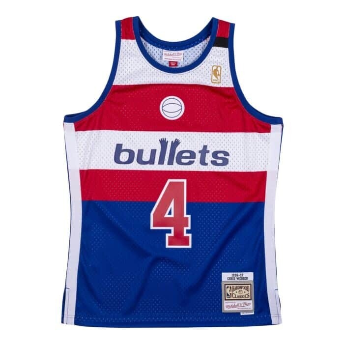 Washington Bullets Chris Webber 1996-97 Men's Red, White & Blue Mitchell & Ness Swingman Jersey