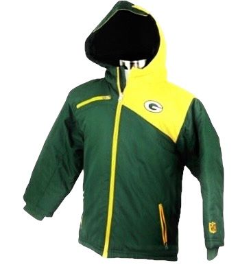 Green Bay Packers Toddler Full-Zip Heavy Winter Jacket With Hood