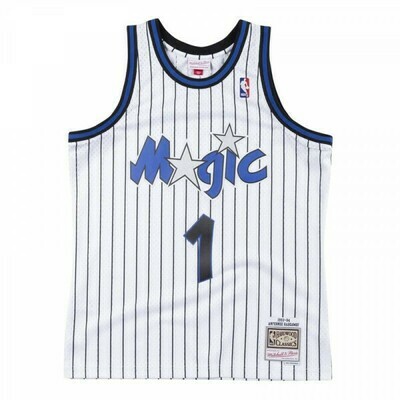 Orlando Magic Anfernee Hardaway 1993-94 Men's White Pinstripe Mitchell & Ness Swingman Jersey