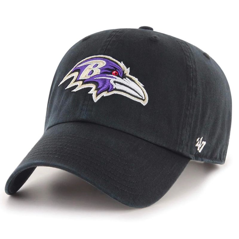 Baltimore Ravens Men’s Black 47 Brand Clean Up Adjustable Hat