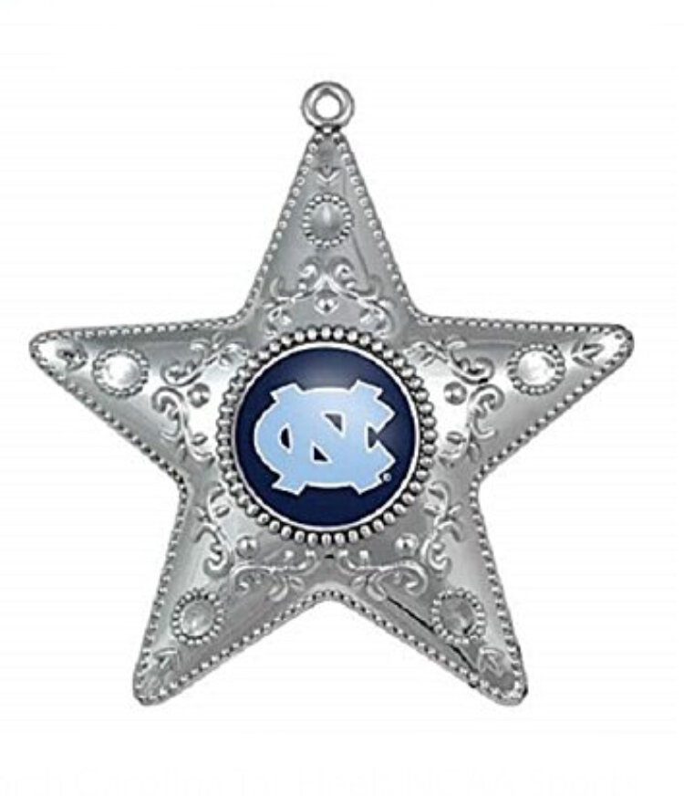 North Carolina Tar Heels Silver Star Ornament Set of 3 North Carolina Tar Heels Silver Star Ornament Set of 3