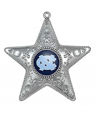 North Carolina Tar Heels Silver Star Ornament Set of 3 North Carolina Tar Heels Silver Star Ornament Set of 3