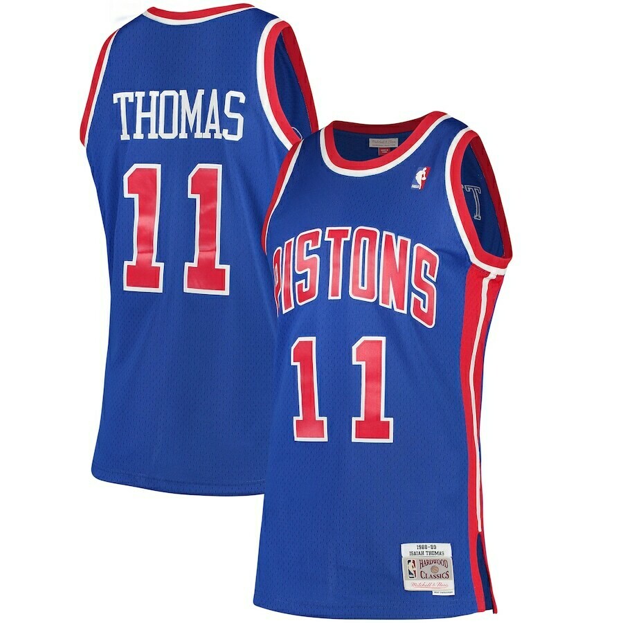 Detroit Pistons Isiah Thomas 1988-89 Men's Blue Mitchell & Ness Swingman Jersey
