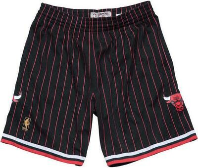 Chicago Bulls 1996-97 Men's Black Pinstripe Mitchell & Ness Swingman Shorts Chicago Bulls 1996-97 Men's Black Pinstripe Mitchell & Ness Swingman Shorts