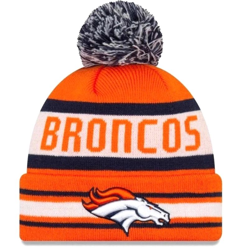 Denver Broncos Men's New Era The Jake Cuffed Pom Knit Hat