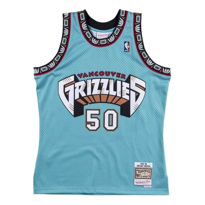 Vancouver Grizzlies Bryant Reeves 1995-96 Men's Turquoise Mitchell & Ness Swingman Jersey Vancouver Grizzlies Bryant Reeves 1995-96 Men's Turquoise Mitchell & Ness Swingman Jersey