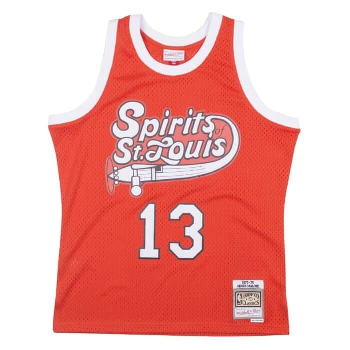 Spirits of St. Louis Moses Malone 1975-76 Men's Orange Mitchell & Ness Swingman Jersey