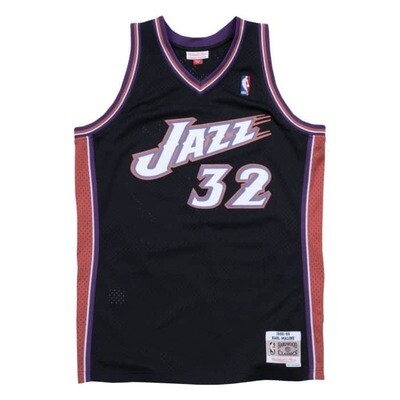Utah Jazz Karl Malone 1998-99 Men's Black Mitchell & Ness Swingman Jersey