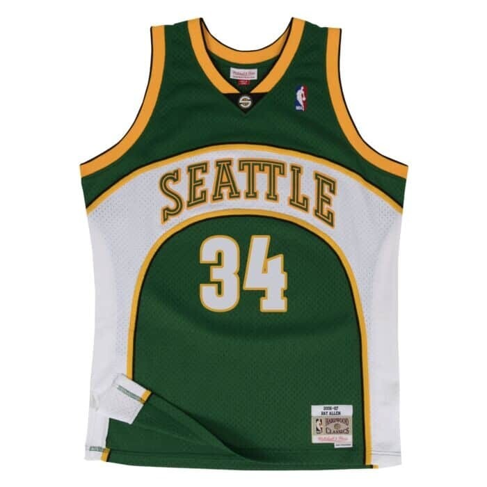 Seattle Supersonics Ray Allen 2006-07 Men's Forest Green Mitchell & Ness Swingman Jersey Seattle Supersonics Ray Allen 2006-07 Men's Forest Green Mitchell & Ness Swingman Jersey