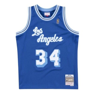 Los Angeles Lakers Shaquille O'Neal 1996-97 Men's Blue Mitchell & Ness Swingman Jersey Los Angeles Lakers Shaquille O'Neal 1996-97 Men's Blue Mitchell & Ness Swingman Jersey