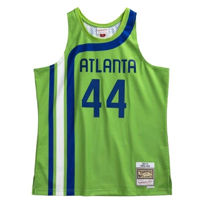 Atlanta Hawks Pistol Pete Maravich 1970-71 Men's Green Mitchell & Ness Swingman Jersey