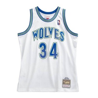 Minnesota Timberwolves Isaiah Rider 1995-96 Men's White Mitchell & Ness Swingman Jersey