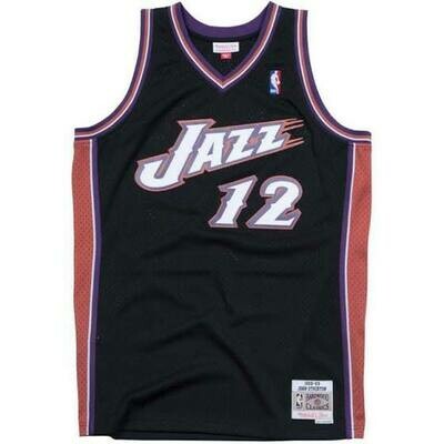 Utah Jazz John Stockton 1998-99 Men's Black Mitchell & Ness Swingman Jersey