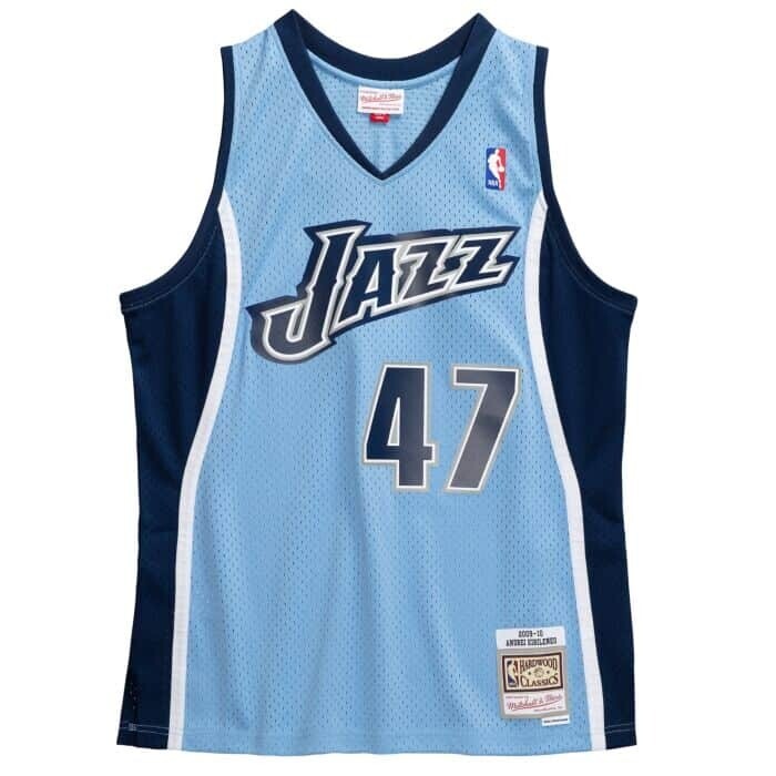 Utah Jazz Andrei Kirilenko 2009-10 Men's Baby Blue Mitchell & Ness Swingman Jersey