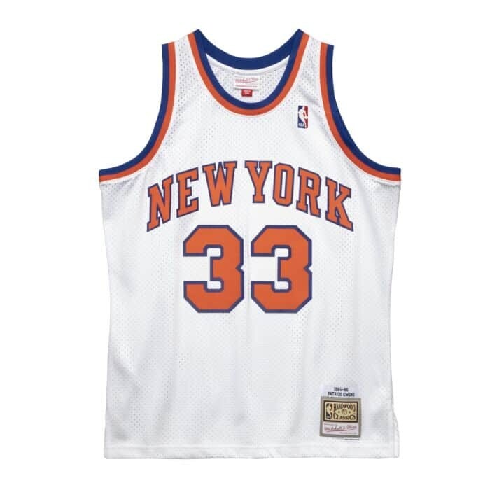 New York Knicks Patrick Ewing 1985-86 Men's White Mitchell & Ness Swingman Jersey