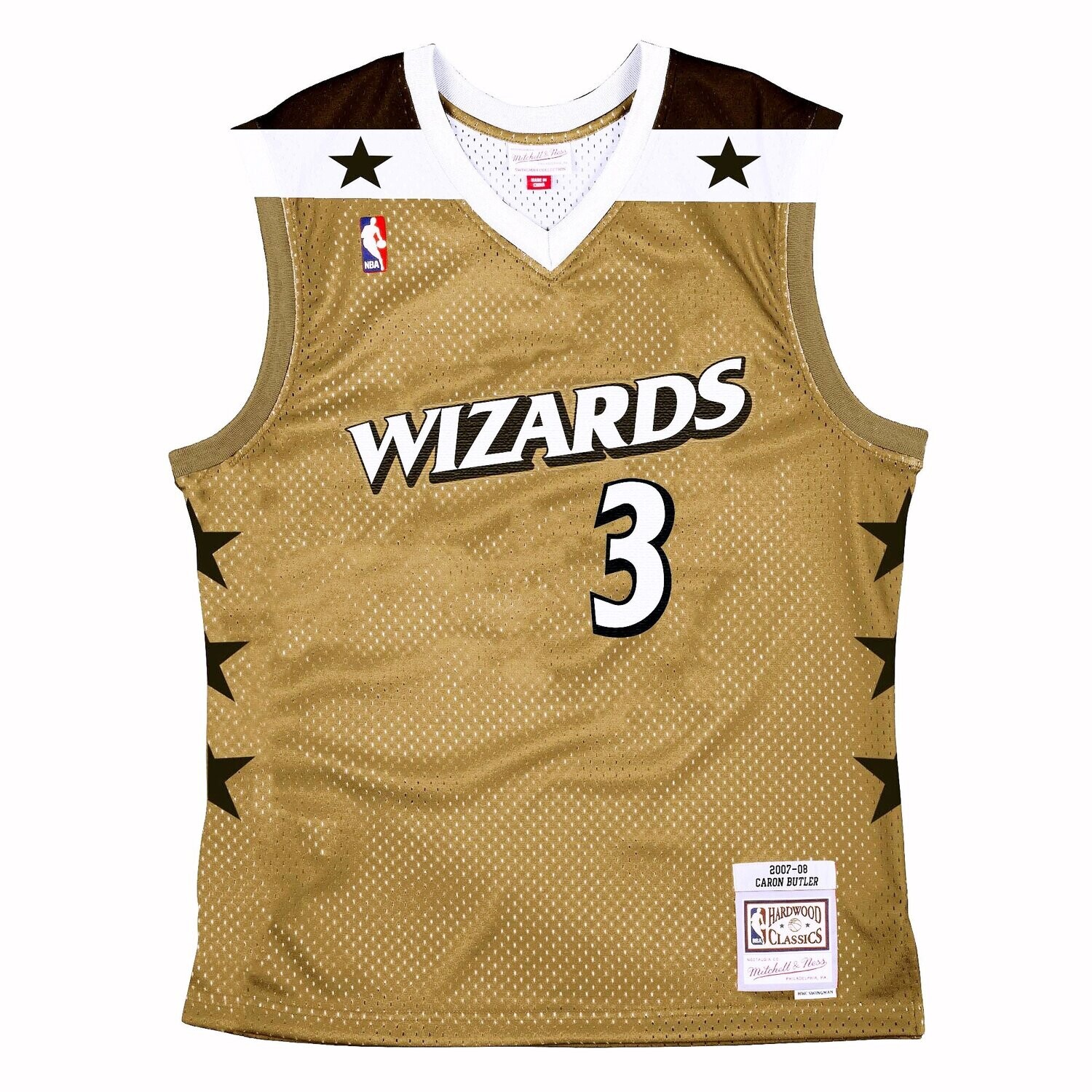Washington Wizards Caron Butler 2007-08 Men's Mocha Mitchell & Ness Swingman Jersey