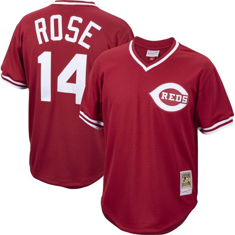 Cincinnati Reds Pete Rose 1984 Men's Red Mitchell & Ness Mesh Jersey