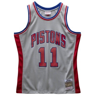 Detroit Pistons Isiah Thomas 1982-83 Men's Gray Mitchell & Ness Swingman Jersey