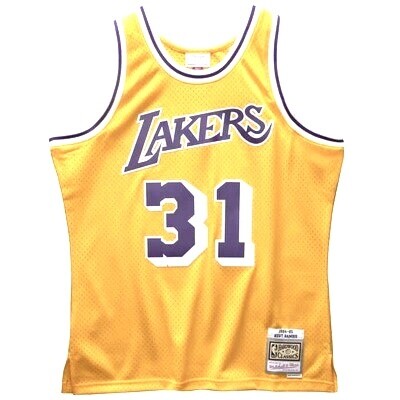 Los Angeles Lakers Kurt Rambis 1984-85 Men's Yellow Mitchell & Ness Swingman Jersey