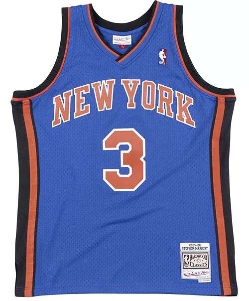 New York Knicks Stephon Marbury 2005-06 Men's Blue Mitchell & Ness Swingman Jersey