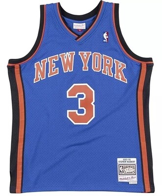New York Knicks Stephon Marbury 2005-06 Men's Blue Mitchell & Ness Swingman Jersey