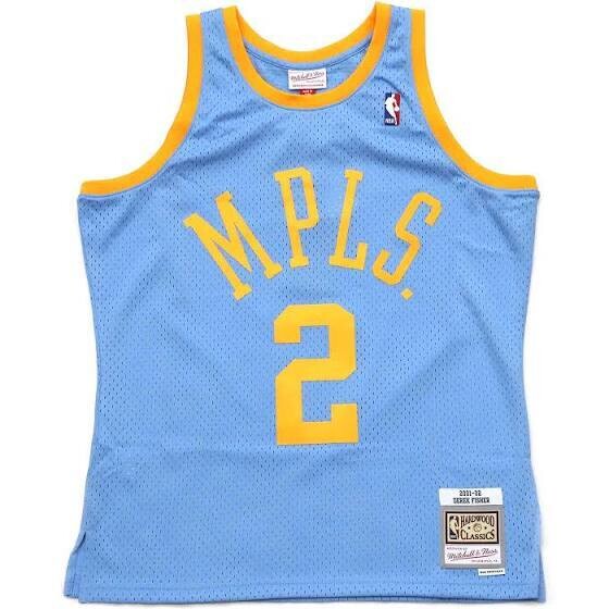 Los Angeles Lakers Derek Fisher 2001-02 Men's Baby Blue Mitchell & Ness Swingman Jersey