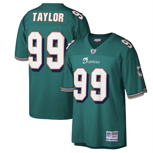 Miami Dolphins Jason Taylor 2006 Aqua Mitchell & Ness Men's Legacy Jersey