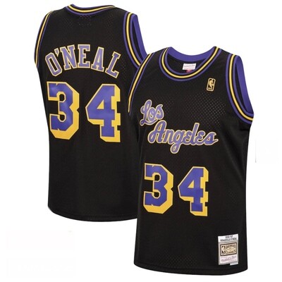 Los Angeles Lakers Shaquille O'Neal 1996-97 Men's Black Mitchell & Ness Reload Swingman Jersey