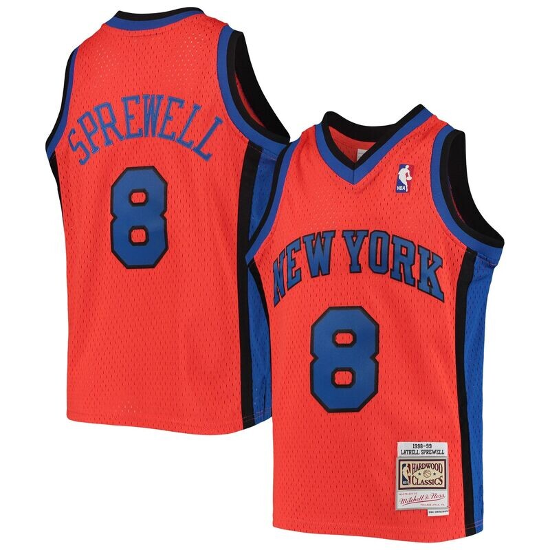 New York Knicks Latrell Sprewell 98-99 Men's Orange Mitchell & Ness Reload Swingman Jersey