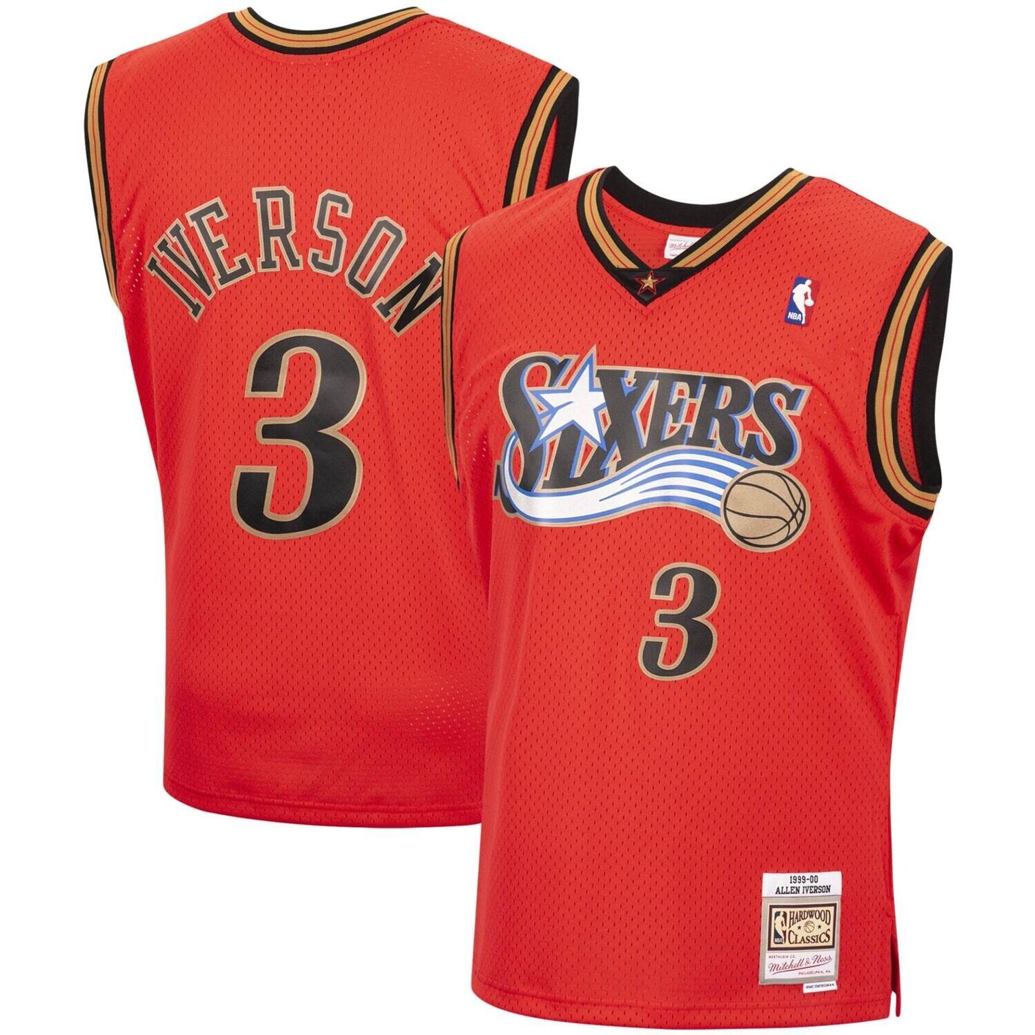 Philadelphia 76ers Allen Iverson 1999-00 Men's Red Mitchell & Ness Reload Swingman Jersey Philadelphia 76ers Allen Iverson 1999-00 Men's Red Mitchell & Ness Reload Swingman Jersey